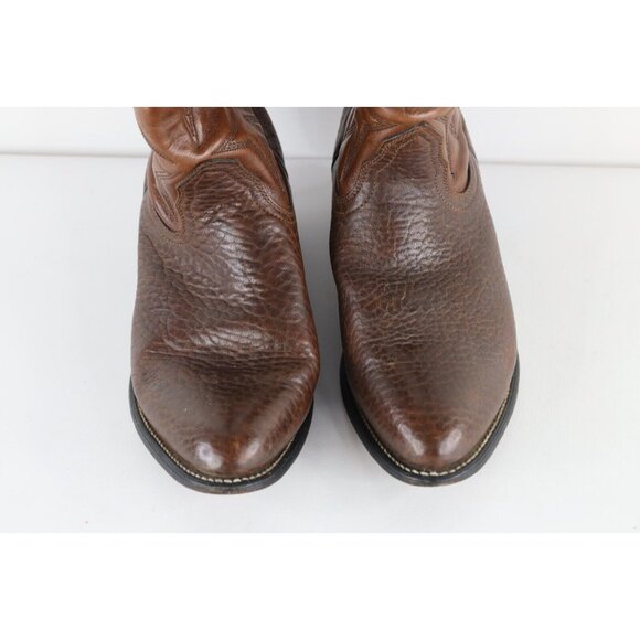 Vintage 70s Streetwear Mens 10 3E Pebble Grain Tribal Leather Cowboy Boots USA main image 7